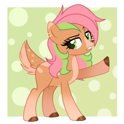 Size: 1082x1080 | Tagged: safe, artist:cstrawberrymilk, oc, oc:azalea, deer, deer pony, hybrid, original species, g4, female, solo