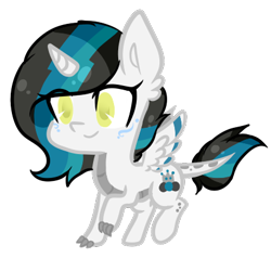 Size: 433x412 | Tagged: safe, artist:oniiponii, oc, oc only, alicorn, dracony, dragon, hybrid, pony, alicorn oc, commission, eyelashes, female, horn, mare, simple background, smiling, solo, transparent background, wings, ych result