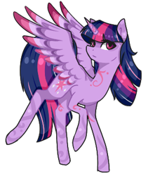 Size: 300x356 | Tagged: safe, artist:oniiponii, twilight sparkle, alicorn, pony, g4, eyelashes, female, mare, raised hoof, simple background, solo, transparent background, twilight sparkle (alicorn)