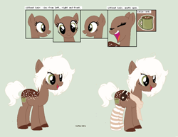 Size: 888x685 | Tagged: safe, artist:pgthehomicidalmaniac, oc, oc only, oc:cocoa, earth pony, pony, bald, base used, bust, clothes, earth pony oc, eyelashes, female, green background, mare, scarf, simple background, smiling, socks, solo, striped socks