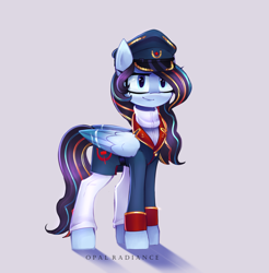 Size: 2800x2840 | Tagged: safe, artist:opal_radiance, oc, pegasus, pony, clothes, high res, solo, uniform