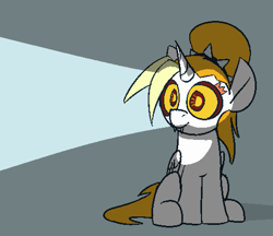 Size: 981x849 | Tagged: safe, artist:skookz, oc, oc only, oc:dyx, alicorn, pony, female, filly, foal, glowing, glowing eyes, headlights, ponytail, simple background, sitting, solo