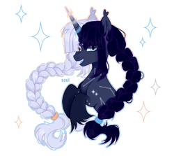 Size: 2239x2000 | Tagged: safe, artist:cursed soul, oc, oc only, oc:vesta starlight, earth pony, pony, unicorn, female, heterochromia, high res, simple background, solo, white background