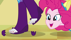 Size: 2268x1276 | Tagged: safe, artist:ewie2002, edit, edited screencap, screencap, pinkie pie, rarity, human, equestria girls, g4, feet, fetish, foot fetish