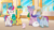 Size: 1280x721 | Tagged: safe, edit, edited screencap, screencap, cloudpuff, hitch trailblazer, queen haven, sparky sparkeroni, zipp storm, zoom zephyrwing, dog, dragon, earth pony, flying pomeranian, pegasus, pomeranian, pony, rabbit, g5, my little pony: tell your tale, the hunt for eggmund bunny, spoiler:g5, spoiler:my little pony: tell your tale, animal, baby, baby dragon, bag, crown, female, guardsmare, jewelry, looking at someone, male, mare, pegasus royal guard, regalia, royal guard, stallion, winged dog