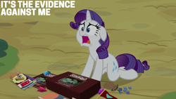 Size: 2000x1125 | Tagged: safe, edit, edited screencap, editor:quoterific, screencap, rarity, pony, unicorn, dragon dropped, g4, action comics #1, dice, dungeons and dragons, gem, ogres and oubliettes, solo