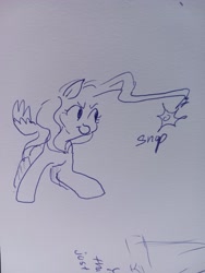 Size: 1536x2048 | Tagged: safe, artist:pony quarantine, pegasus, pony, female, mare, monochrome, prehensile mane, solo, traditional art, whip