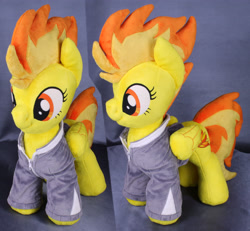 Size: 3509x3246 | Tagged: safe, artist:adamar44, spitfire, pegasus, pony, g4, clothes, female, high res, irl, jacket, photo, plushie, solo, warmup suit