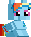 Size: 31x37 | Tagged: safe, artist:langtanium, rainbow dash, pegasus, pony, g4, pixel art, simple background, sitting, solo, transparent background