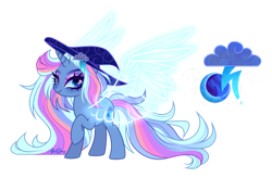 Size: 1280x841 | Tagged: safe, artist:afterglory, oc, oc only, pony, unicorn, artificial wings, augmented, female, hat, magic, magic wings, magical lesbian spawn, mare, offspring, parent:rainbow dash, parent:trixie, parents:trixdash, simple background, solo, transparent background, wings, witch hat