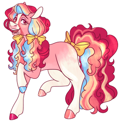 Size: 1958x1965 | Tagged: safe, artist:eonionic, oc, oc only, oc:sorbet moment, earth pony, pony, bow, female, hair bow, mare, simple background, solo, tail, tail bow, transparent background