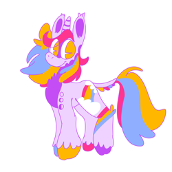 Size: 1000x1000 | Tagged: safe, artist:sugvr_alien, oc, oc only, pony, unicorn, ear fluff, horn, leonine tail, simple background, solo, tail, unicorn oc, white background