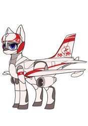 Size: 896x1280 | Tagged: safe, artist:andromailus, oc, oc only, oc:medi, original species, plane pony, female, kc-46, looking at you, mare, plane, simple background, solo, transparent background