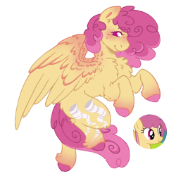 Size: 1000x1000 | Tagged: safe, artist:kazmuun, dizzy twister, orange swirl, pegasus, pony, g4, chest fluff, colored hooves, female, mare, simple background, solo, transparent background