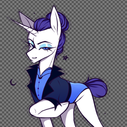 Size: 2480x2480 | Tagged: safe, artist:cubifiedcherry, rarity, pony, unicorn, g4, alternate hairstyle, alternate timeline, checkered background, female, high res, mare, night maid rarity, nightmare takeover timeline, solo