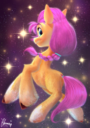 Size: 2480x3508 | Tagged: safe, artist:alfunezart, sunny starscout, earth pony, pony, g5, female, high res, looking at you, mare, smiling, smiling at you, solo, stars
