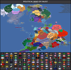 Size: 2987x2955 | Tagged: safe, artist:mustaphatr, equestria at war mod, alternate universe, cmc: colonels, command and conquer: generals, continent, crystal empire flag, equestria, flag, griffonia, high res, map, no pony, world map, zebrica