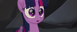 Size: 1920x804 | Tagged: safe, screencap, twilight sparkle, alicorn, pony, g4, my little pony: the movie, basalt beach, gasp, shocked, solo, twilight sparkle (alicorn)