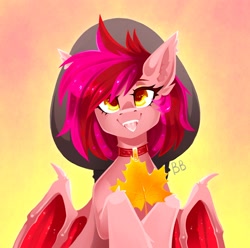 Size: 2874x2853 | Tagged: safe, artist:buvanybu, oc, oc only, bat pony, pony, bat pony oc, high res, solo, tongue out