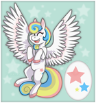Size: 2000x2146 | Tagged: safe, artist:manticorpse, oc, oc only, oc:gabrizzy, pegasus, pony, eyes closed, floating, flying, high res, solo, spread wings, white coat, wings