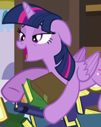 Size: 572x719 | Tagged: safe, screencap, twilight sparkle, alicorn, pony, g4, princess spike, season 5, book, book nest, bookhorse, cropped, faic, female, mare, nest, nesting instinct, open mouth, out of context, purple smart, sleepy, solo, that pony sure does love books, twilight sparkle (alicorn)