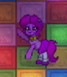 Size: 945x1080 | Tagged: safe, oc, oc:miss heed, pony, pony town, dancing, needs more jpeg, solo