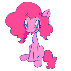 Size: 1000x1000 | Tagged: safe, artist:ponywizards, pinkie pie, earth pony, pony, g4, :p, simple background, solo, tongue out, white background