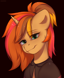 Size: 2156x2625 | Tagged: safe, artist:ggashhhhissh, oc, oc only, pony, unicorn, black background, bust, commission, cute, female, high res, portrait, simple background, solo