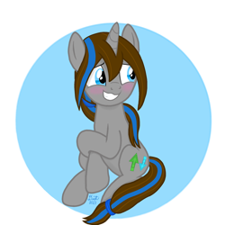 Size: 2048x2048 | Tagged: safe, artist:twiny dust, derpibooru exclusive, oc, oc:dust, oc:dusty, pony, unicorn, blushing, female, high res, horn, mare, ponytail, rule 63, simple background, sitting, solo, unicorn oc