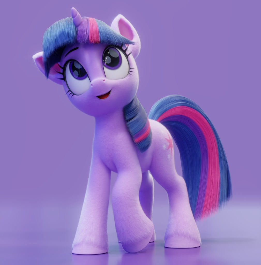 [3d,cute,female,mare,open mouth,pony,safe,solo,twilight sparkle,unicorn,looking up,twiabetes,smiling,unicorn twilight,artist:therealdjthed,open smile]