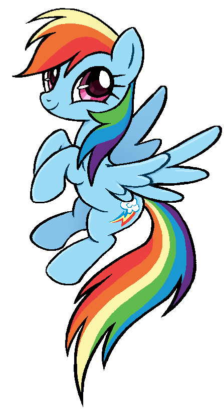 [cute,happy,pony,rainbow dash,safe,simple background,solo,unicorn,white background,dashabetes,smiling,artist:muffinz]
