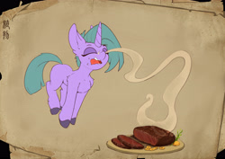 Size: 4749x3358 | Tagged: safe, artist:zwmushak, oc, pony, food, meat, ponies eating meat