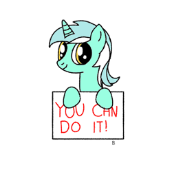 Size: 500x500 | Tagged: safe, artist:beepbeep, lyra heartstrings, pony, unicorn, g4, female, half body, mare, motivational poster, positive ponies, sign, simple background, text, white background