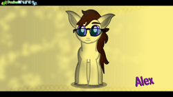 Size: 800x450 | Tagged: safe, artist:sp3ctrum-ii, oc, oc:alexwolf, earth pony, pony, g4, 360, animated, butt, gif, glasses, letterboxing, plot, rotating, solo