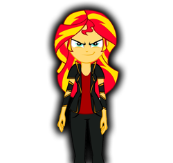 Size: 1025x966 | Tagged: artist needed, source needed, safe, sunset shimmer, human, equestria girls, g4, cute, evil, female, hypnosis, looking at you, simple background, solo, sunset, transparent background