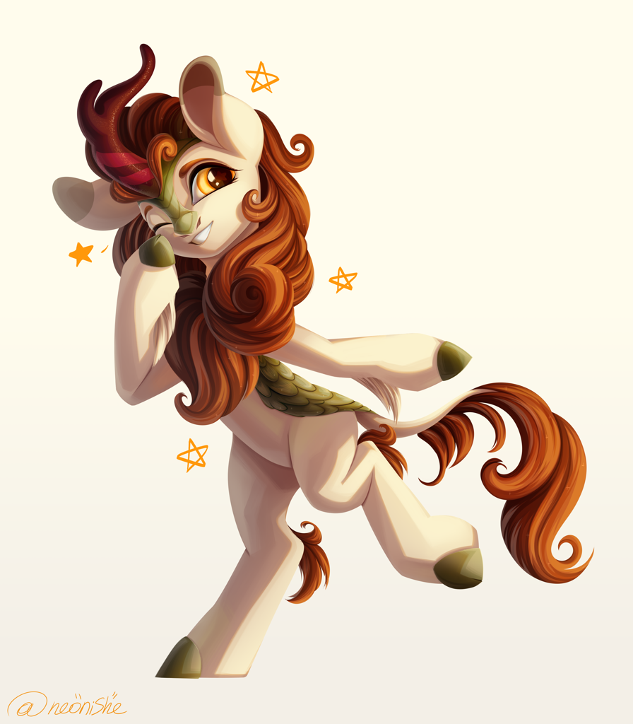 3186416 Safe Artist Neonishe Autumn Blaze Kirin G4 Awwtumn