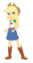 Size: 2500x4693 | Tagged: safe, artist:gmaplay, applejack, human, equestria girls, g4, my little pony equestria girls: better together, super squad goals, applejack is not amused, badass, simple background, solo, transparent background, unamused