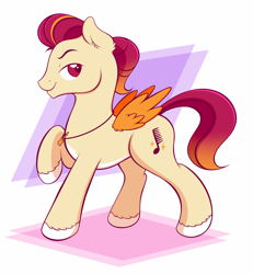 Size: 1874x2027 | Tagged: safe, artist:wownamesarehard, derpibooru exclusive, rocky riff, pegasus, pony, g5, my little pony: make your mark, gradient mane, jewelry, male, necklace, raised hoof, simple background, solo, stallion, unshorn fetlocks, white background