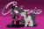 Size: 2400x1600 | Tagged: safe, artist:mofetafrombrooklyn, octavia melody, bird, demon, earth pony, owl, pony, anthro, digitigrade anthro, g4, anthro with ponies, bird demon, crossover, cute, duo, duo female, female, happy, hellaverse, hellborn, helluva boss, high heels, mare, namesake, octavia (helluva boss), owl demon, pun, shoes, smiling, tavibetes, teenager, visual pun