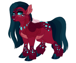 Size: 3276x2700 | Tagged: safe, artist:gigason, oc, oc only, oc:cydia, changepony, hybrid, blue sclera, coat markings, colored hooves, dappled, ear fluff, female, high res, hoof polish, interspecies offspring, looking back, magical gay spawn, mare, offspring, pale belly, parent:big macintosh, parent:pharynx, raised hoof, simple background, smiling, socks (coat markings), solo, standing, teal eyes, transparent background, unshorn fetlocks, watermark