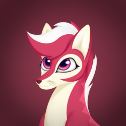 Size: 4048x4048 | Tagged: safe, artist:syntriax, oc, oc:candy rain, oc:syntriax, fox, alternate design, bust, furry, fursona, multicolored hair, portrait, rule 63, whiskers