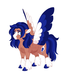 Size: 3600x3700 | Tagged: safe, artist:gigason, oc, oc only, oc:blue bolt, pegasus, pony, colored wings, female, high res, magical gay spawn, magical geodes, mare, multicolored wings, obtrusive watermark, offspring, parent:flash sentry, parent:trouble shoes, simple background, solo, spread wings, transparent background, unshorn fetlocks, watermark, wings