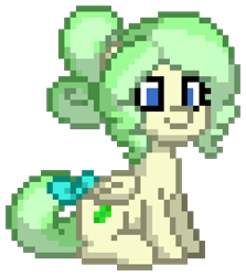 Size: 672x752 | Tagged: safe, oc, oc only, oc:river mint, pegasus, pony, pony town, bow, female, mare, pegasus oc, simple background, sitting, solo, tail, tail bow, transparent background