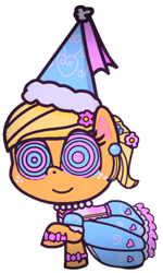 Size: 434x722 | Tagged: safe, applejack, earth pony, pony, g4, bow, clothes, dress, ear piercing, flower, flower in hair, froufrou glittery lacy outfit, hat, hennin, hypnojack, hypnosis, hypnotized, jewelry, necklace, piercing, princess, princess applejack, simple background, solo, swirly eyes, transparent background