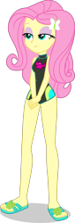 Size: 1360x4009 | Tagged: safe, alternate version, artist:dustinwatsongkx, edit, fluttershy, human, equestria girls, g4, my little pony equestria girls: better together, clothes, feet, female, fluttershy's one-piece swimsuit, lidded eyes, one-piece swimsuit, sandals, simple background, solo, stupid sexy fluttershy, swimsuit, swimsuit edit, transparent background, vector