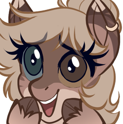 Size: 537x541 | Tagged: safe, artist:mxiiisy, oc, oc only, oc:amoo, pony, emote, excited, female, happy, heterochromia, mare, pony oc, simple background, smiling, solo, transparent background