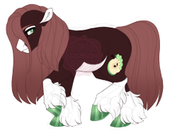Size: 3600x2700 | Tagged: safe, artist:gigason, oc, oc only, oc:pomonella, earth pony, pony, blaze (coat marking), closed mouth, coat markings, colored hooves, facial markings, female, frown, gradient hooves, gradient mane, gradient tail, green eyes, high res, hoof polish, magical gay spawn, mare, mealy mouth (coat marking), obtrusive watermark, offspring, pale belly, parent:big macintosh, parent:trouble shoes, parents:troublemac, raised hoof, simple background, solo, tail, transparent background, unshorn fetlocks, watermark