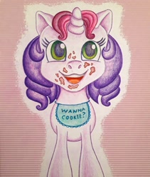 Size: 1826x2160 | Tagged: safe, artist:lilacdash, sweetie belle (g3), pony, unicorn, g3, g3.5, female, mare, solo, traditional art