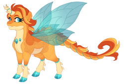Size: 4000x2700 | Tagged: safe, artist:gigason, oc, oc only, oc:anisoptera, changepony, hybrid, blaze (coat marking), cloven hooves, coat markings, colored hooves, colored horn, colored wings, facial markings, female, gradient wings, hoof polish, horn, hybrid oc, leonine tail, looking at you, magical gay spawn, mare, obtrusive watermark, offspring, pale belly, parent:sunburst, parent:thorax, parents:thoraxburst, simple background, socks (coat markings), solo, sparkly wings, standing, striped horn, tail, teal eyes, transparent background, transparent wings, watermark, wings