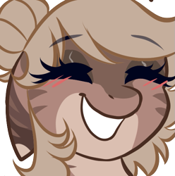 Size: 537x541 | Tagged: safe, artist:mxiiisy, oc, oc only, oc:amoo, pony, emote, eyes closed, female, happy, mare, pony oc, simple background, smiling, solo, transparent background, wide smile